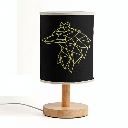 Wolf face tattoo geometric modern Colorful Fabric Lamps