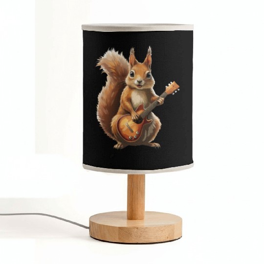 A squirrel plays the guitar - funny animal. Fabric Lamps