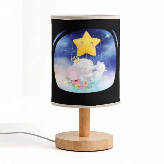 Elephant And Cat Flying Space Using Star Balloon Fabric Lamps