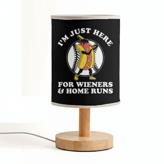 Baseball Design for Women Men Wieners Home Runs Fabric Lamps
