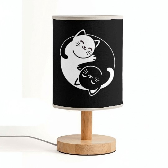 Yin and Yang Cats Fabric Lamps
