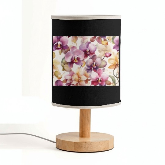 Sweet Watercolor Orchid Art Fabric Lamps