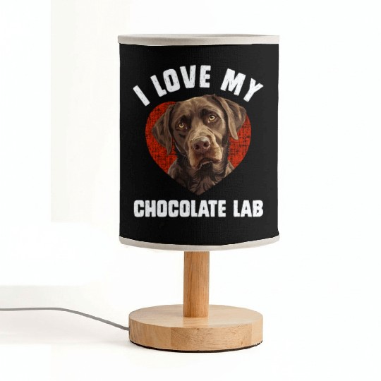 Brown Labrador I LOVE MY CHOCOLATE LAB Owners Fabric Lamps