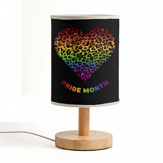 LGBTQ+Pride Month Rainbow Heart Leopard pattern Fabric Lamps