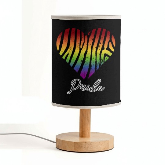 LGBTQ+Pride Rainbow heart-pattern tiger leather Fabric Lamps