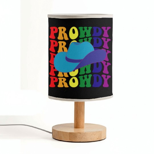 Prowdy Gay Lesbian Howdy Cowboy LGBTQ Pride Groovy Fabric Lamps