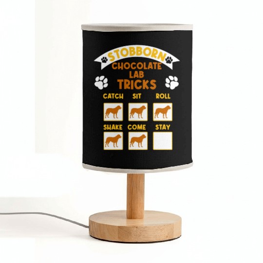 Brown Labrador STUBBORN CHOCOLATE LAB TRICKS Fabric Lamps