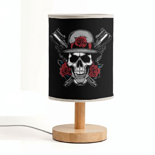 Skeleton Roses Guitar Skull Roses Guns Fabric Lamps