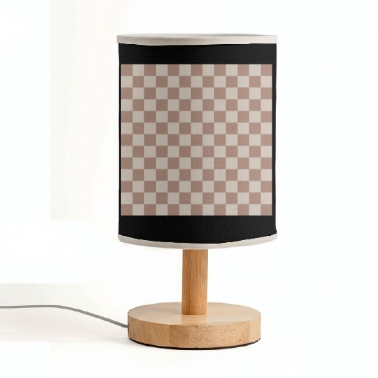 Brown Classic Checkered Big Checkerboard Fabric Lamps