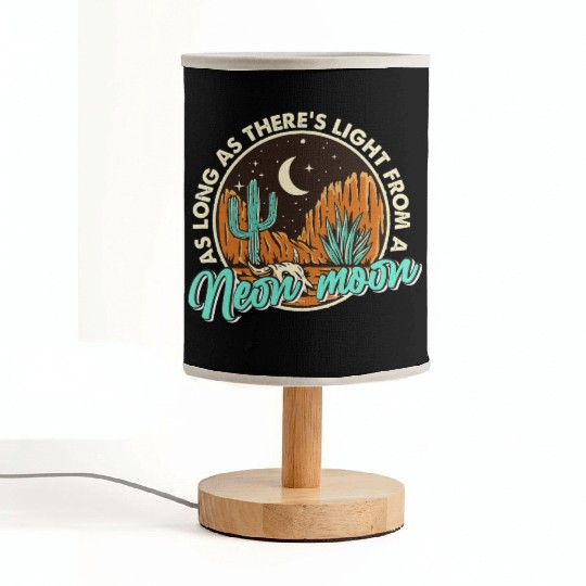 Neon Moon Cactus Country Mountain Western Cow Fabric Lamps