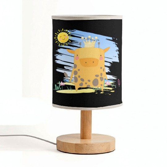 Kawaii King Giraffe Using Crown Adorable Cartoon Fabric Lamps