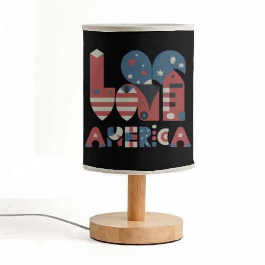 I Love America Fabric Lamps