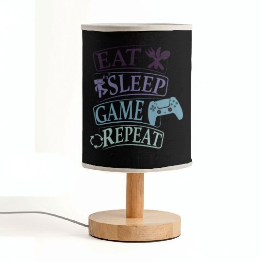 eat sleep game repeat 2 Fabric Lamps