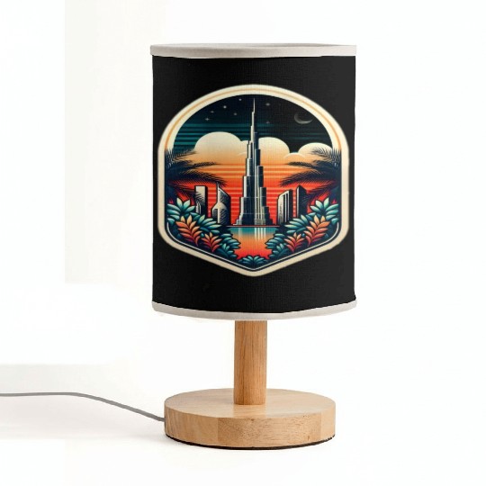 Dubai City United Arab Emirates Vintage Travel Fabric Lamps
