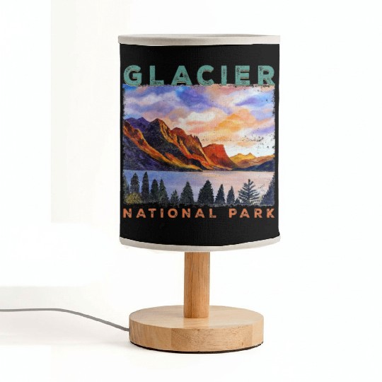 Glacier National Park Retro US Montana Parks Fabric Lamps
