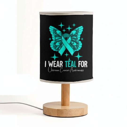 I Wear Teal For Ovarian Cancer Awareness Fabric Lamps
