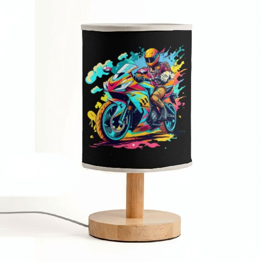 Legend cross motocycle Biker Road Trip Fabric Lamps