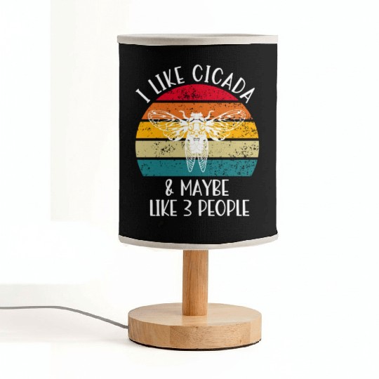 I Like Cicada & Maybe Like 3 People, Retro Sunset Fabric Lamps