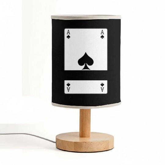 Playing card ace of spades with banner space Fabric Lamps