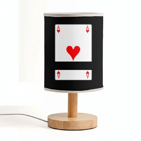 Playing card ace of hearts with banner space Fabric Lamps