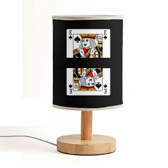Playing card spades king with banner space Fabric Lamps