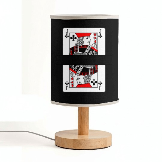Playing card clover jack with banner space Fabric Lamps