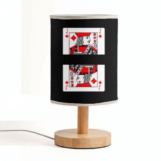 Playing card jack of diamonds with banner space Fabric Lamps