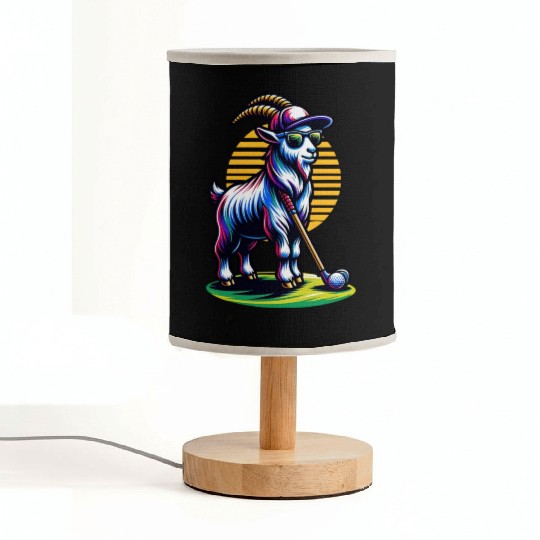 Goat Golfer Golf Course Dog Owner Fabric Lamps