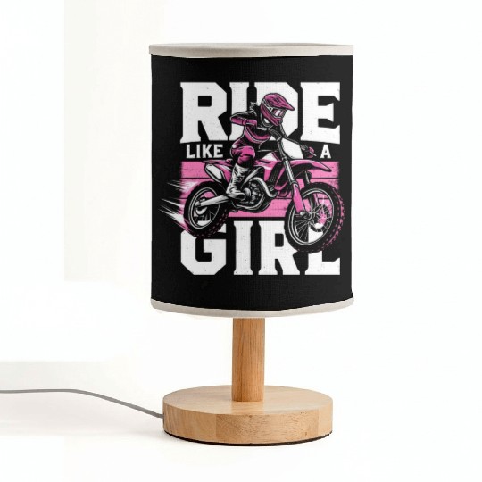 Ride Like A Girl Dirt Bike Motocross Motorcycle Fabric Lamps