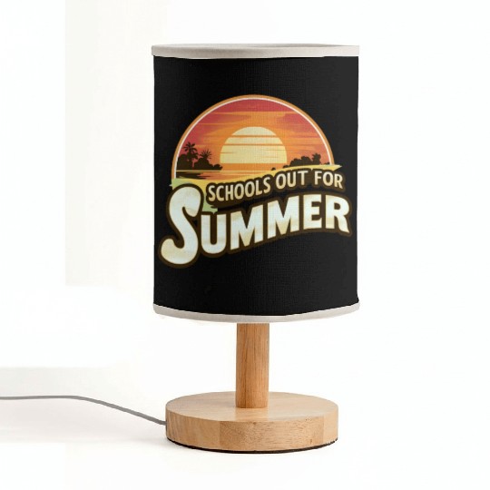 Retro Schools Out For Summer Last Day Of School Fabric Lamps