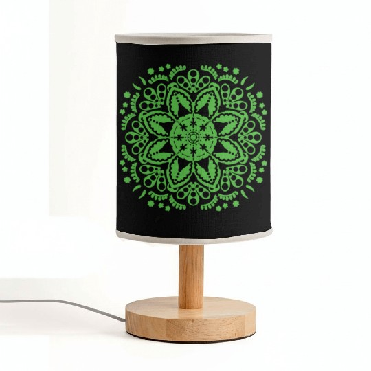 Green floral lace pattern Fabric Lamps