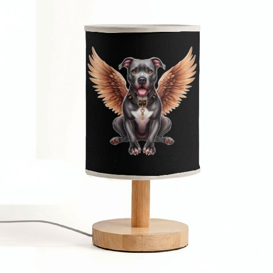 Pitbull Angel with Wings Dog in Heaven Fabric Lamps