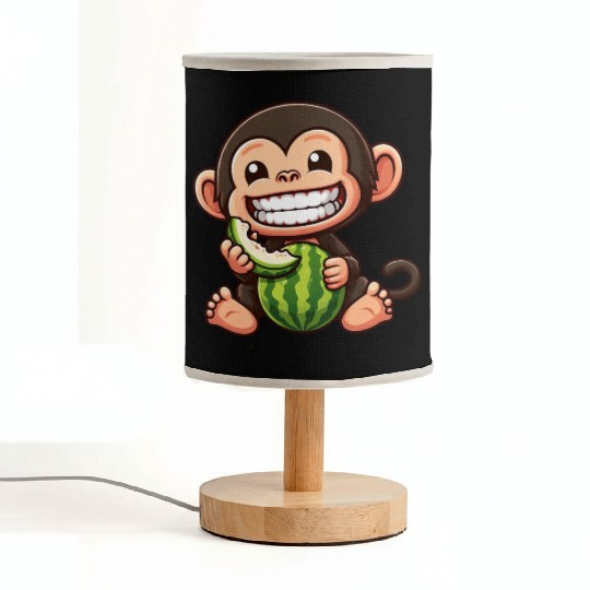 Monkey chimpanzee melon watermelon honeydew melon Fabric Lamps