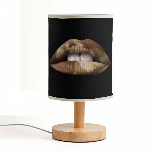 Camo Lips Fabric Lamps