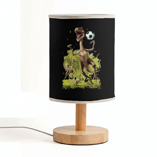 Soccer Ball Velociraptor Dinosaur Football Fabric Lamps