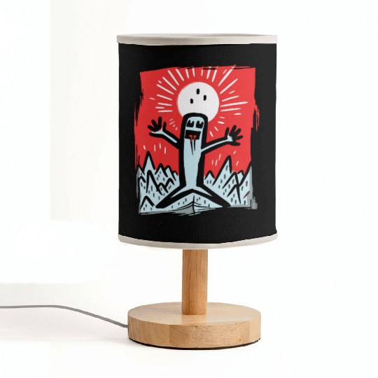 Japan Red Sun: Happy Stickman Artwork Fabric Lamps