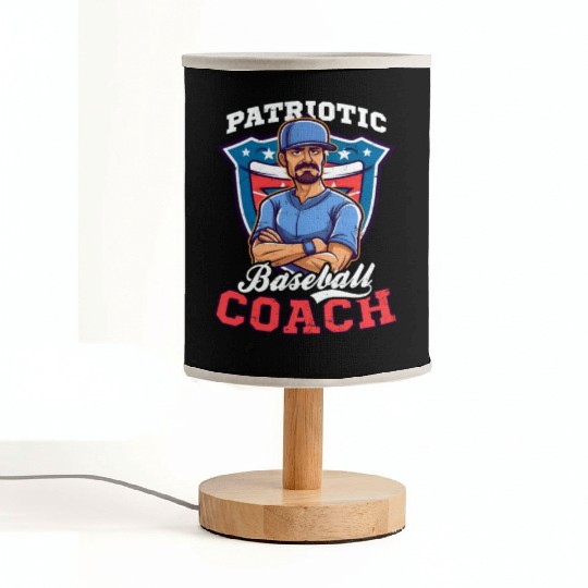 4th Of July Baseball Coach Patriotic Coach Fabric Lamps