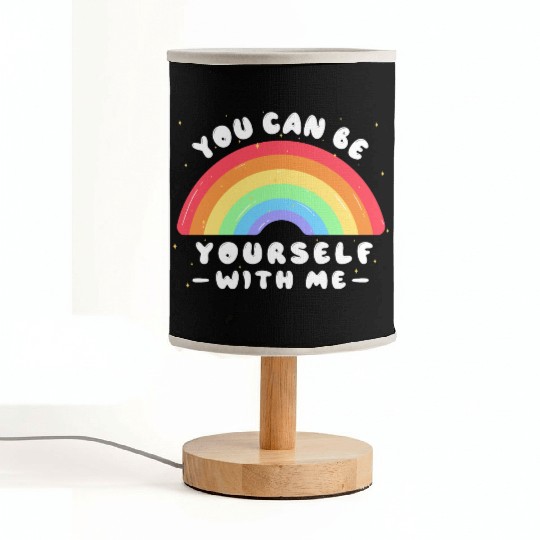 You Can Be Yourself With Me - LGBTQ Ally - Pride Fabric Lamps