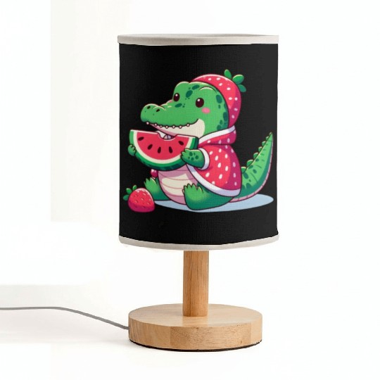 Crocodile in watermelon costume Fabric Lamps