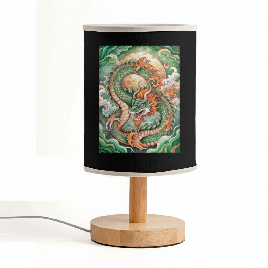 Traditional Chinese Dragon Ink Style Fabric Lamps