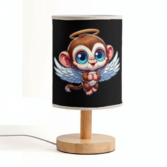 Monkey chimpanzee angel cartoon Fabric Lamps