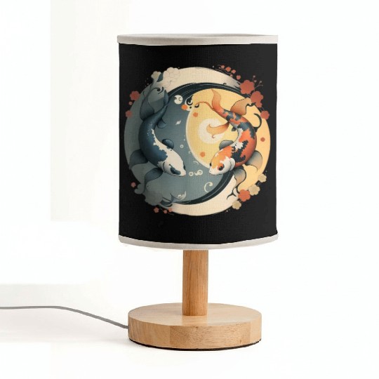 Japanese Koi Fish Yin Yang Fabric Lamps
