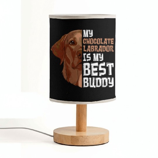 Labrador Dog My Chocolate Labrador my Best Buddy Fabric Lamps