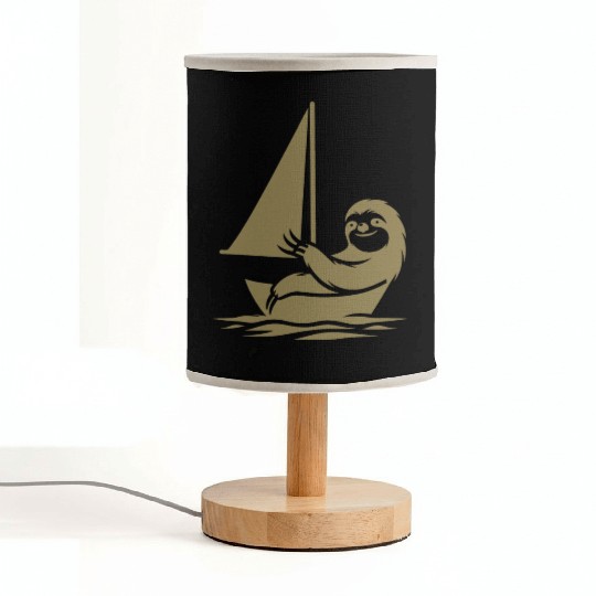 Minimalist sailing dinghy sloth summer Fabric Lamps