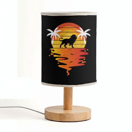 Lion Fabric Lamps retro sunset 70s vintage zookeeper Lion