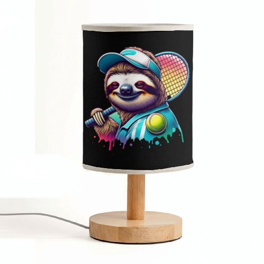 Sloth Tennis Player Court Match Design Fabric Lamps