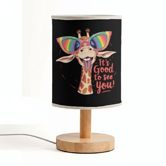 Funky Giraffe With Colorful Sunglasses Fun Saying Fabric Lamps