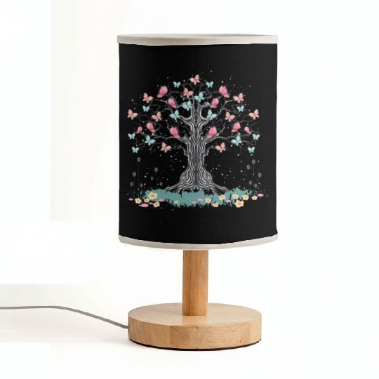 Floral Nature Beautiful Insect Butterfly Tree Butt Fabric Lamps