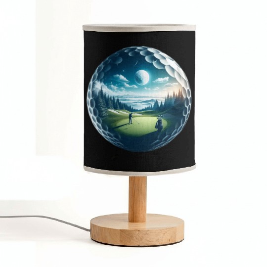Twilight A Golf Dream Scape Surreal Golfing Course Fabric Lamps