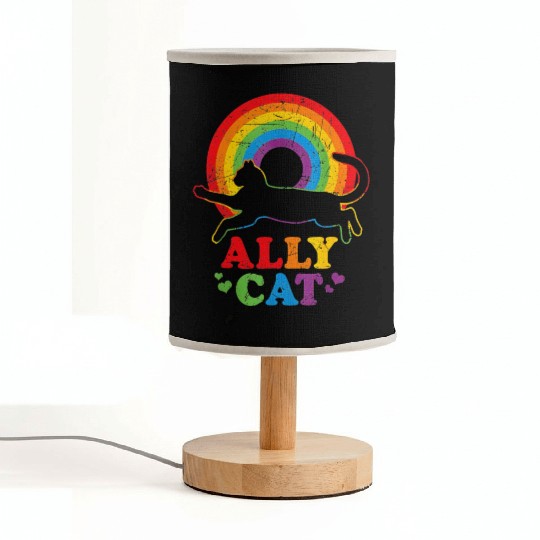 Allycat LGBT Cat With Ally Pride Rainbow Fabric Lamps